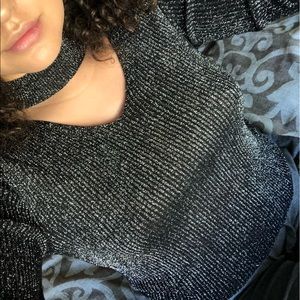 Sparkle long sleeve cut out tee